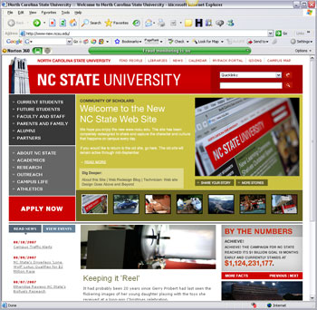 NCSU homepage - AFTER